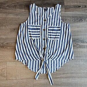 🍁 A.n.a striped, tie front Tank 🍁